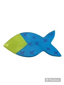 Coton Colors Keramik Vintage Fisch Strand Happy Everything Teller - Bild 1 von 3