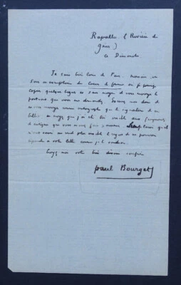Paul BOURGET - LETTRE AUTOGRAPHE SIGNÉE - Photo 1/3
