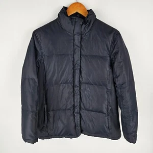 Gap Puffer Jacket Mens Size XS Down Feather Fill Black Full Zip Pockets Warm - Picture 1 of 8