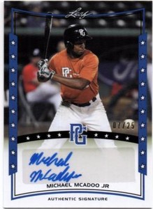 2014 Leaf Perfect Game Showcase Autographs Blue  Michael McAdoo Jr #07/25 AUTO