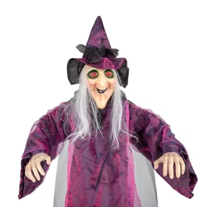 Life Size Lighted HANGING WITCH Speaks Eyes Light Halloween Prop Decoration 71"H - Picture 1 of 8