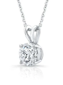 1 Ct F VS2 Rund Labor gewachsen Diamant Anhänger 14k Weißgold IGI zertifiziert - Bild 1 von 4