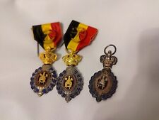 Lot x3 Médailles Belges du Travail Belgique + 2 rubans