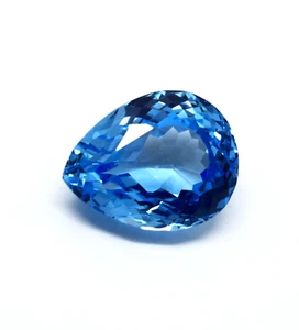 Pear Cut Ocean Blue Aquamarine 17.55 Ct Loose Gemstone Cut For Aquamarine Ring - Picture 1 of 9