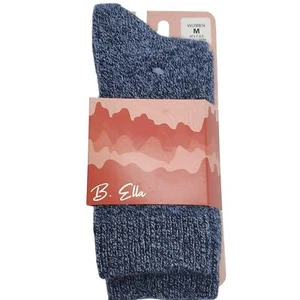 B.Ella 82% Cashmere Warm Socks Blue Denim Marl RORY Crew Dress Cozy Sz 7-9.5 M - Picture 1 of 4