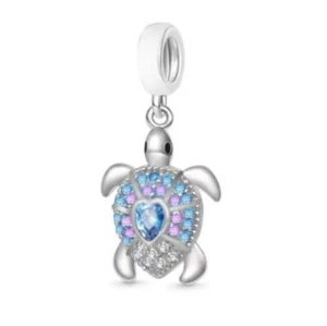 S925 Silver Sparkling Ocean Sea Turtle Charm Pendant by YOUnique Designs - Bild 1 von 1