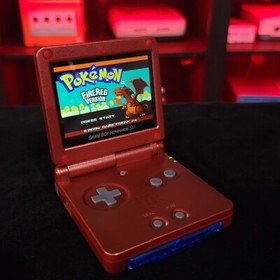 Red Nintendo Game Boy Advance GBA SP IPS  Adjustable Brightness