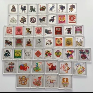 1980-2015 China post Zodiac Lunar Stamps Full set 48pcs Total 144g Silver medal - Picture 1 of 2