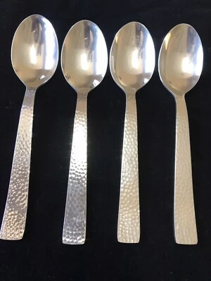 Godinger Serving Spoons Hammered Stainless Steel Set 4 1 More Available 7  2/8in - Image 1 of 3