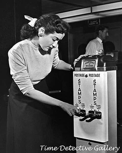 Briefmarkenautomat - 50er Jahre - Vintage Fotodruck - Bild 1 von 1