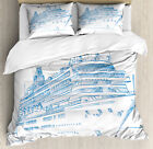 Marine Theme Duvet Cover Set Twin Queen King Sizes with Pillow Shams