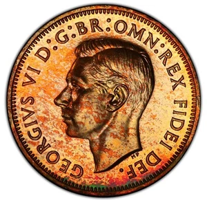 Gran Bretaña - 1951 - Jorge VI - 1/2 centavo - PCGS PR 65 RD - ¡MAGNÍFICO! - Imagen 1 de 5