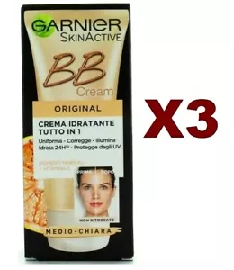 3 GARNIER SKIN ACTIVE BB CREAM ORIGINAL CREMA IDRATANTE MEDIO-CHIARA 50ML - Imagen 1 de 2
