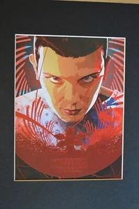 STRANGER THINGS Matted Print ELEVEN AND THE DEMOGORGON Fits an 11x14 Frame - Foto 1 di 1