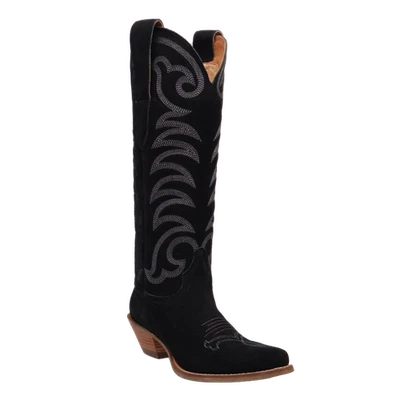 Botas occidentales altas negras de gamuza Dingo para damas DI2184-BK Foto 1 de 4