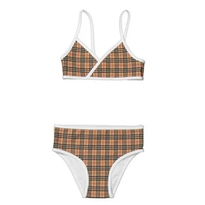 Burberry Girls Archive Beige Crosby Vintage Check Two-Piece Swimsuit - Picture 1 of 3