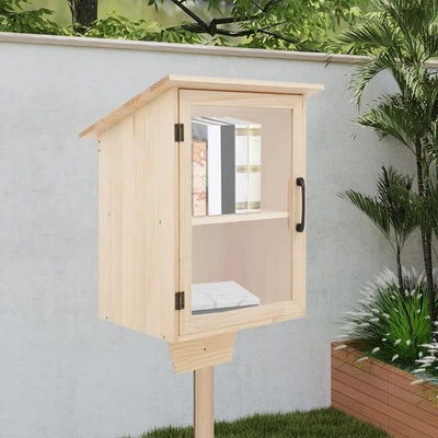 Nuevo gabinete de libros pequeño de madera de 2 niveles, gabinete de libros de 38 * 53,3 cm para vecindarios Foto 1 de 4