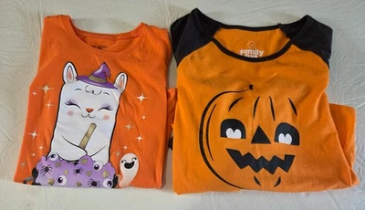 Lot of 2 Girls size 10/12 Halloween Shirts-EUC - Image 1 of 4