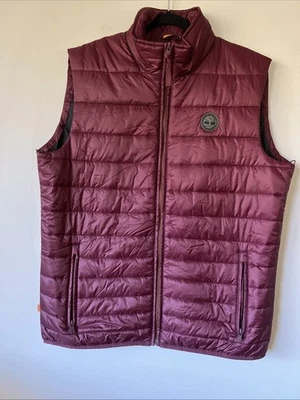 Timberland Men's Puffer Poly Fill Quilted Lightweight Vest A29VE Size XL Maroon - Image 1 of 4
