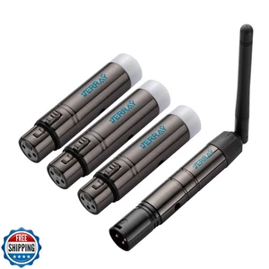 JERRAY 4Pcs DMX Wireless 3 Female Receivers and1 Male Transmitter Control 2.4 - Picture 1 of 5