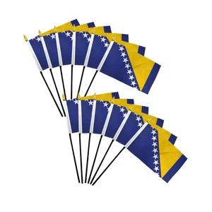 Bosnia & Herzegovina 4x6in Country Stick Flag - 1 dozen pack - Picture 1 of 2