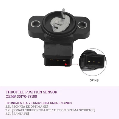 Throttle Position Sensor for Hyundai Tiburon Trajet Tucson Kia Sportage (2.7L V6 - image 1 of 4