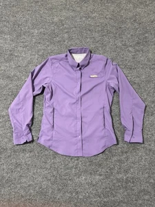 Camicia Columbia PFG Tamiami II donna XS viola con bottoni pesca manica lunga - Foto 1 di 11