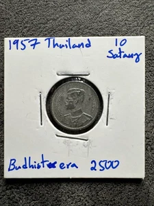 1957 Thailand 10 Satang Aluminum-Bronze. Bhuda Era 2500. Non Magnetic. - Picture 1 of 4
