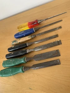 Selection Of 7 Vintage Wood Chisels Marples And Stanley - Picture 1 of 6
