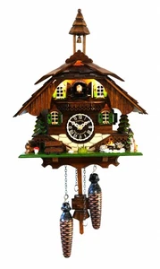 Quartz Cuckoo Clock Black forest house with music EN 444/50 QM NEW - Picture 1 of 1