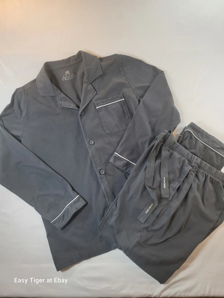 JUEGO DE PIJAMA GRIS DAVID ARCHY PARA HOMBRE Pantalones de Salón Top PJ 100% ALGODÓN BOLSILLOS Mediano Foto 1 de 4