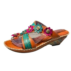 Spring Step L'Artiste Peeps Cam Slide Sandale Zehenring Ziernieten Gr. 37 - Bild 1 von 9