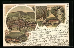 Lithographie Liebenzell, Gesamtansicht, Unteres Bad und Kollbachthal 1901  - Picture 1 of 2