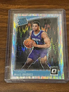 2018-19 Optic Basketball Miles Bridges RC #172 Shock Prizm Charlotte Hornets - Foto 1 di 2