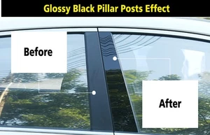 Black Pillar Posts for Kia Sportage 11-15 6pc Set Door Trim Piano Cover Kit - Picture 1 of 4