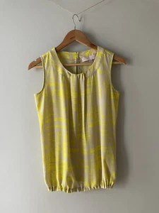 Fenn Wright Manson Studio Sleeveless Blouse UK 10 Chiffon Lemon Patterned (38) - Picture 1 of 12