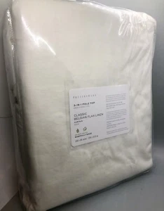 Pottery Barn Classic Belgian Flax Linen Doublewide Drape Curtain Ivory 100x84 - Picture 1 of 10