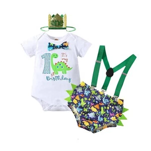 Baby Boy Funny First Birthday Clothes Infant Clothes Bow Tie Romper Pants Set... - Picture 1 of 7