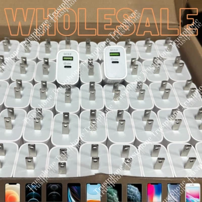 PD 20W USB-C Power Adapter Fast Wall Charger For iPhone 15 12 13 14 Samsung Lot - Image 1 of 4