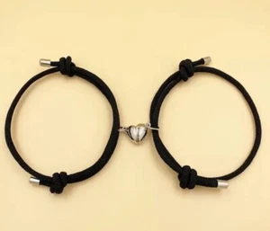 2 Piece Magnetic Bracelet Heart Set For Couples Or Friendship - Picture 1 of 1