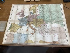 1889 Eisenbahnkarte Von Europa - 31.75 x 39.75” Railway Map Of Europe Karl Sohr - Picture 1 of 8