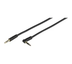 Cable audio 1x Mini JACK 3,5mm Male/Male 0,5m. Gold Plug 90° Black VIVANCO - Zdjęcie 1 z 2