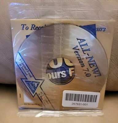 Vintage AOL America Online 7.0 1000 hours Blue & Gold Disc. 2001. Sealed - Image 1 of 4