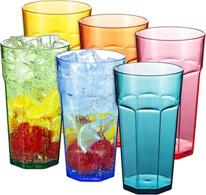 Classic 22-Ounce Plastic Tumblers, Acrylic Drinking Glasses, Reusable Plastic Cu - Picture 1 of 12