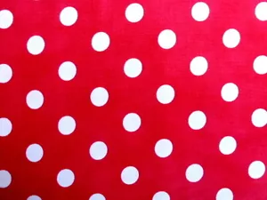 White Dots on Red Moda Dottie Cotton Fabric (112cm wide per metre) - Picture 1 of 2