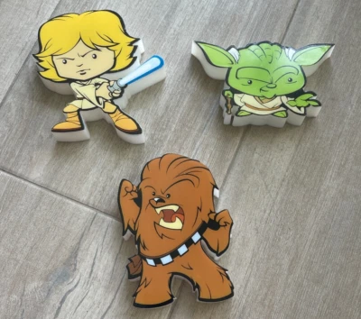 Luminária de parede Star Wars Yoda 3D Deco - Lote de 3 Chewbacca, Luke, Yoda - Disney Kids - Imagem 1 de 4