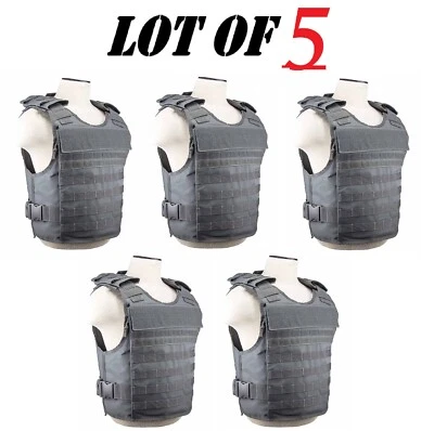 Lot of 5 VISM Ballistic Plate Carrier Vest w/External Pockets 2XL-4XL Adjustable - Image 1 of 4