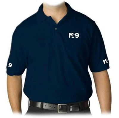 NEW MEN PRINTED K-9 K9 UNIT POLICE  FUNNY MMA Halloween GOLF COLLAR POLO T-SHIRT - Image 1 of 4