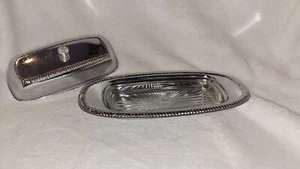 Vintage Shelton-Ware Chrome Covered Butter Dish W Glass Insert NYC - Picture 1 of 8