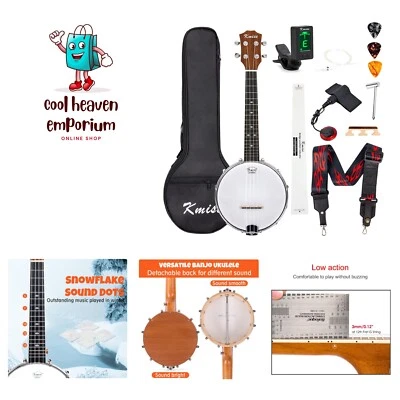 Banjolele 4 String Banjo Ukulele 23 Inch Concert Size with Bag Tuner Strap St... - Image 1 of 4